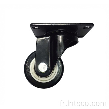 Roulettes pivotantes noires en PVC noir de 1,5 &quot;